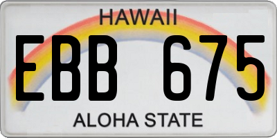 HI license plate EBB675