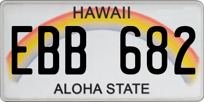 HI license plate EBB682