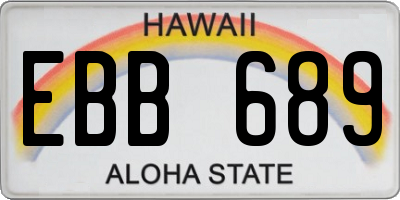 HI license plate EBB689