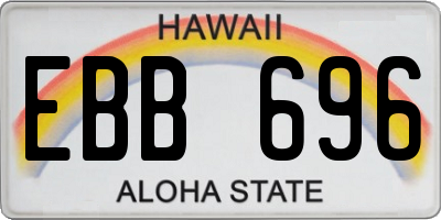 HI license plate EBB696