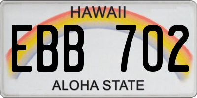 HI license plate EBB702