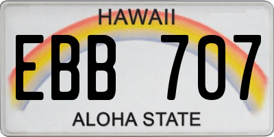 HI license plate EBB707