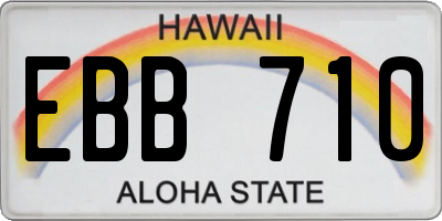 HI license plate EBB710