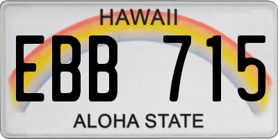 HI license plate EBB715