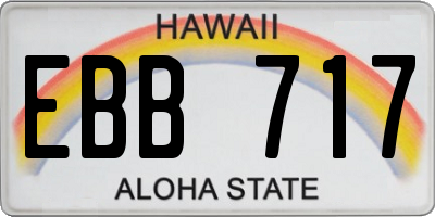 HI license plate EBB717