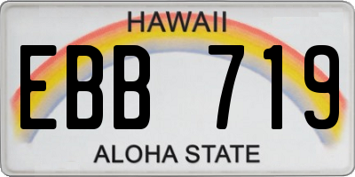 HI license plate EBB719