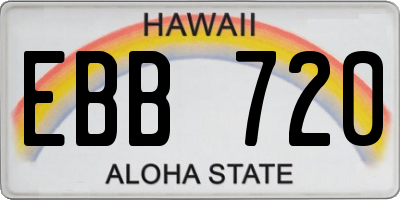 HI license plate EBB720
