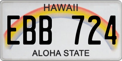 HI license plate EBB724