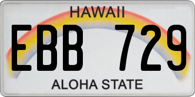 HI license plate EBB729