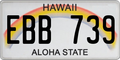 HI license plate EBB739