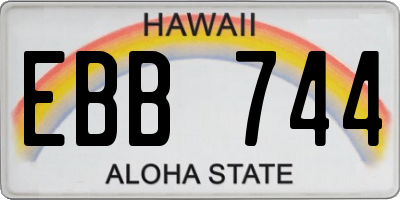 HI license plate EBB744