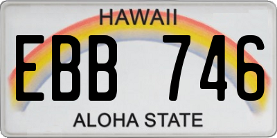 HI license plate EBB746