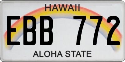 HI license plate EBB772