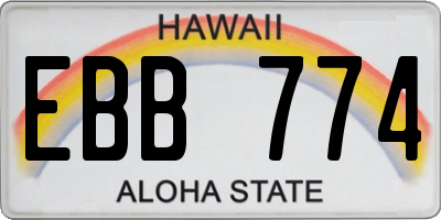 HI license plate EBB774
