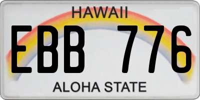 HI license plate EBB776