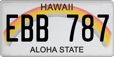 HI license plate EBB787