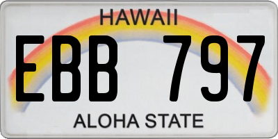 HI license plate EBB797