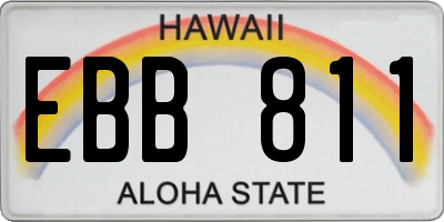 HI license plate EBB811