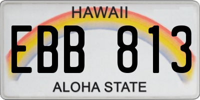 HI license plate EBB813