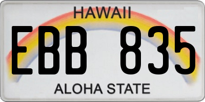 HI license plate EBB835