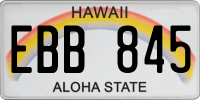 HI license plate EBB845