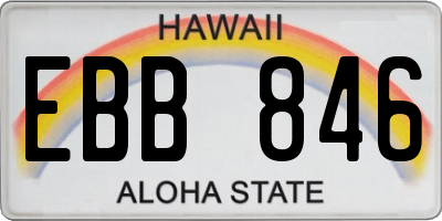 HI license plate EBB846