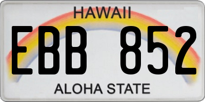 HI license plate EBB852
