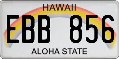 HI license plate EBB856