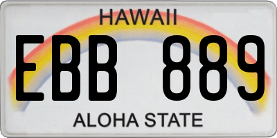HI license plate EBB889