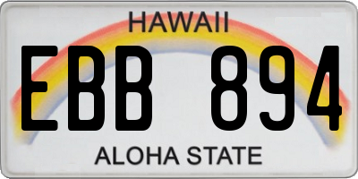 HI license plate EBB894