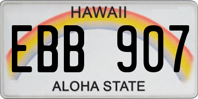HI license plate EBB907