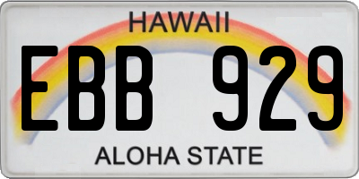 HI license plate EBB929