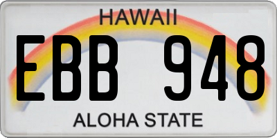HI license plate EBB948