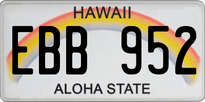 HI license plate EBB952