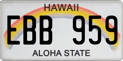 HI license plate EBB959