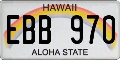 HI license plate EBB970