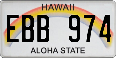HI license plate EBB974