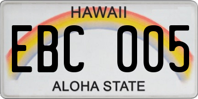 HI license plate EBC005