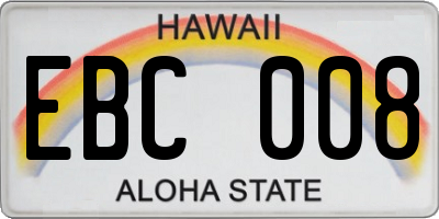 HI license plate EBC008
