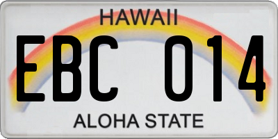 HI license plate EBC014