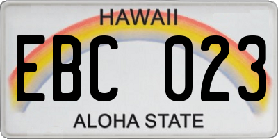 HI license plate EBC023