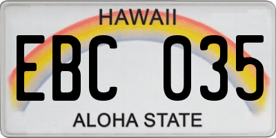 HI license plate EBC035