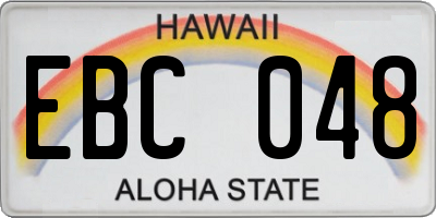 HI license plate EBC048