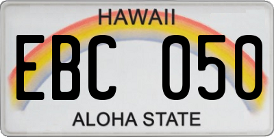 HI license plate EBC050
