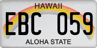 HI license plate EBC059