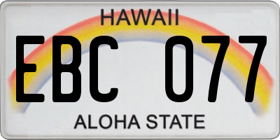 HI license plate EBC077