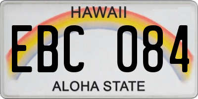 HI license plate EBC084
