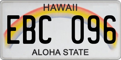 HI license plate EBC096