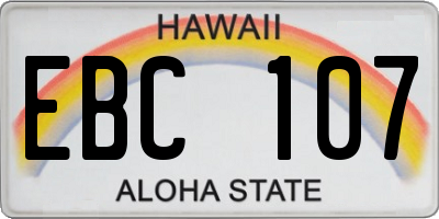 HI license plate EBC107