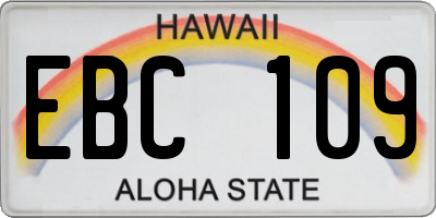 HI license plate EBC109